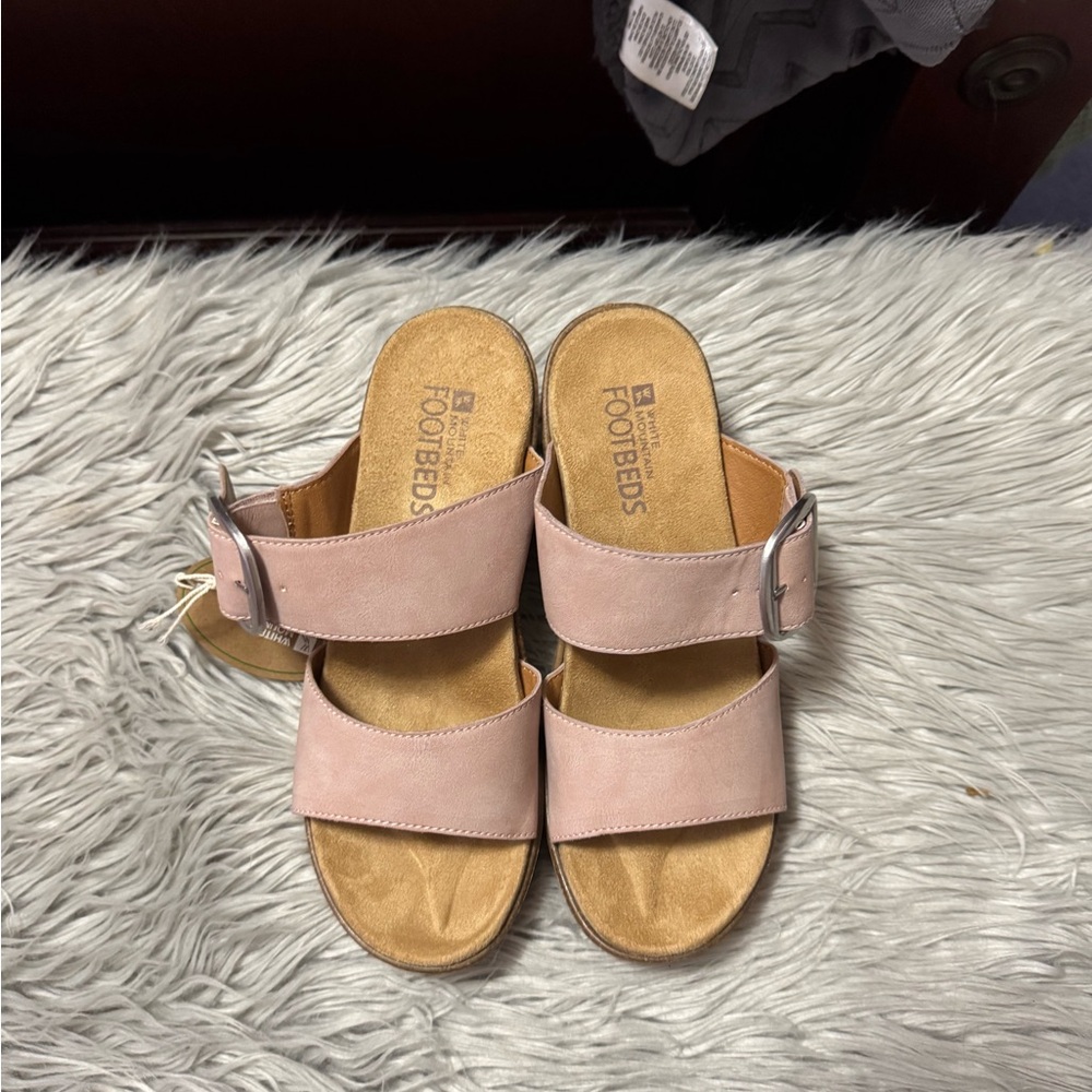 White Mountain Pink Sandals Slip-On Comfort